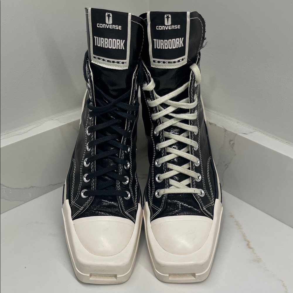 Converse TurboDRK by Rick Owens High-Tops. Comes with 2 sets of laces.